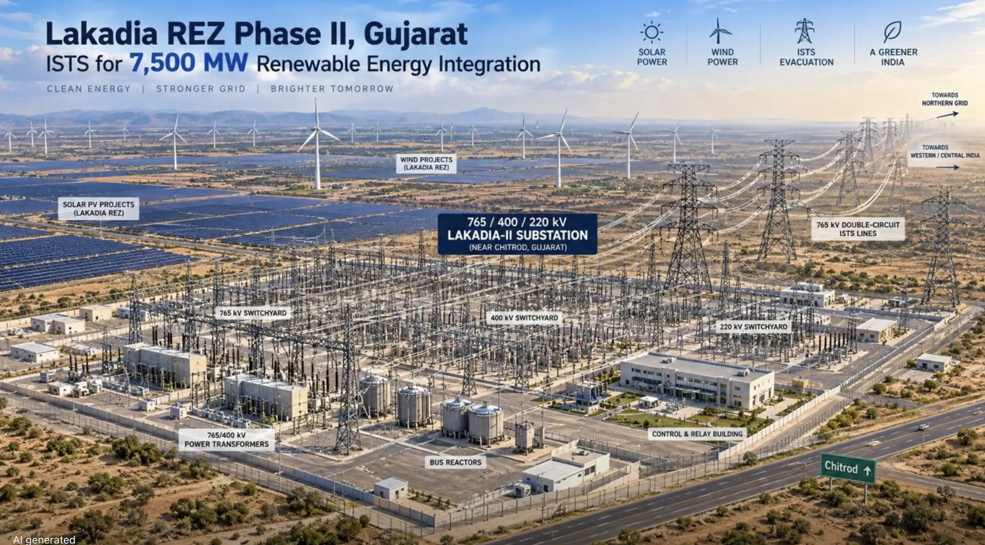 POWERGRID Acquires Lakadia II SPV for 7,500 MW Project